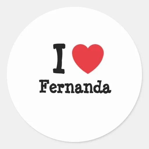 Amo la camiseta del corazón de Fernanda Etiquetas Redondas | Zazzle