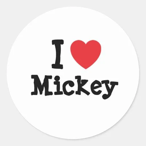 Amo la camiseta del corazón de Mickey Pegatinas | Zazzle