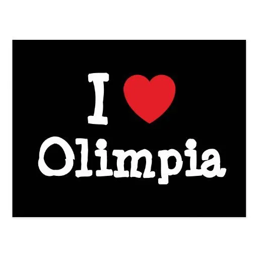 Amo la camiseta del corazón de Olimpia Tarjetas Postales de Zazzle.