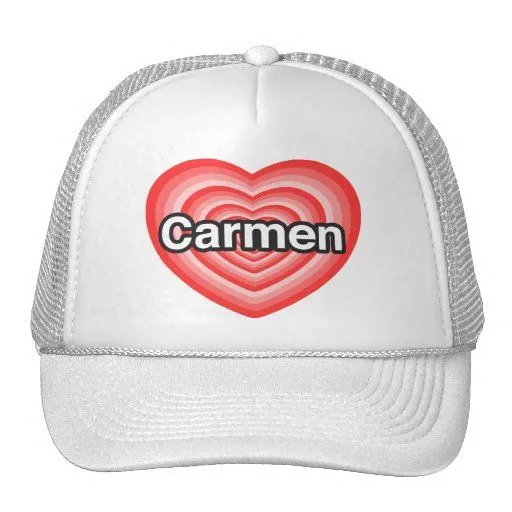 Amo a Carmen. Te amo Carmen. Corazón Gorros Bordados | Zazzle