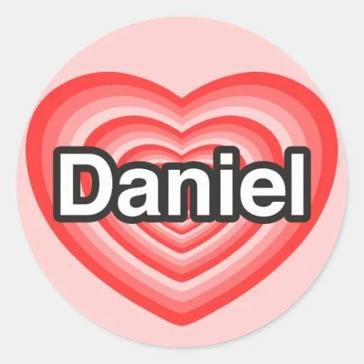 Amo a Daniel. Te amo Daniel. Corazón Etiqueta de Zazzle.