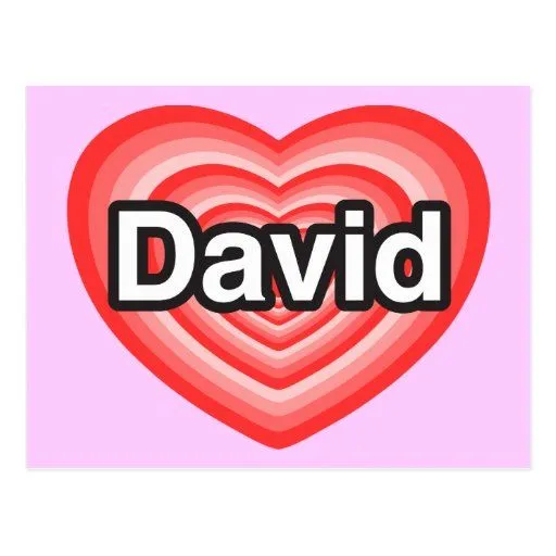 Amo a David. Te amo David. Corazón Tarjetas Postales de Zazzle.