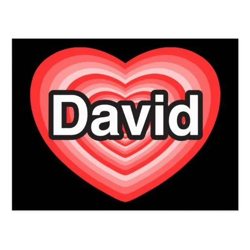 Amo a David. Te amo David. Corazón Tarjetas Postales de Zazzle.