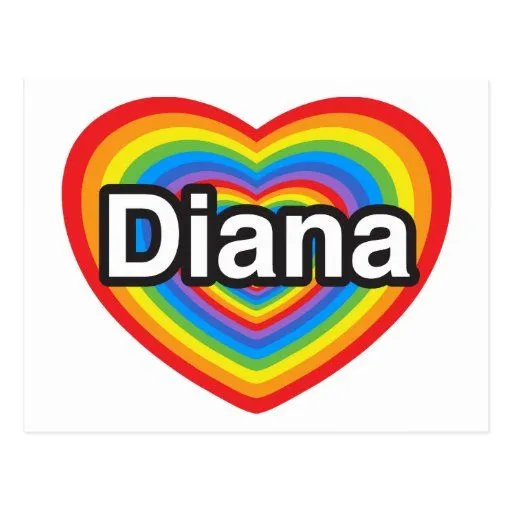 Amo a Diana. Te amo Diana. Corazón Postal | Zazzle