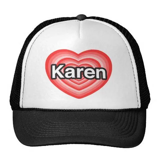 Amo a Karen. Te amo Karen. Corazón Gorros de Zazzle.