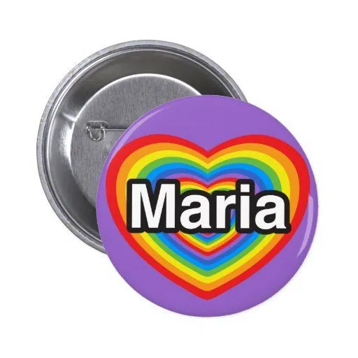 Amo a Maria. Te amo Maria. Corazón Pin de Zazzle.