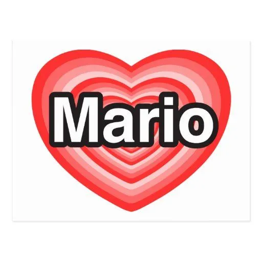 Amo a Mario. Te amo Mario. Corazón Tarjetas Postales de Zazzle.