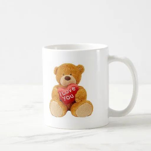 Te amo oso de peluche taza de café de Zazzle.