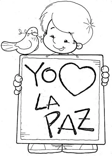 YO AMO LA PAZ – DIBUJOS PARA COLOREAR SOBRE LA PAZ