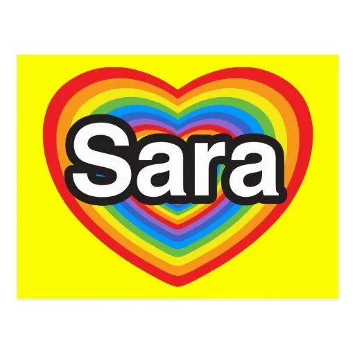 Amo a Sara. Te amo Sara. Corazón Postales | Zazzle