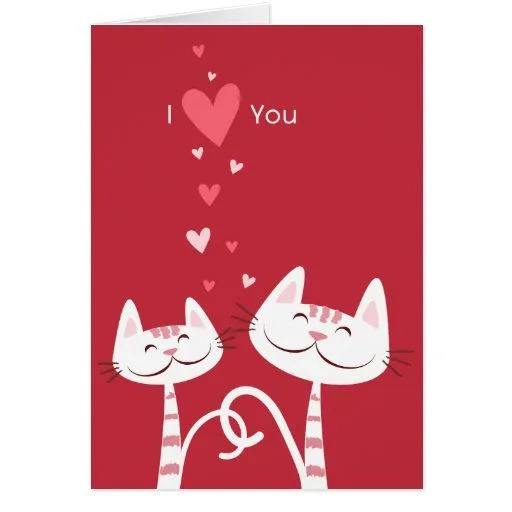 Te amo tarjeta del día de San Valentín de los gato de Zazzle.