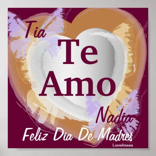 Te amo tía Poster-Personalizar [español] | Zazzle