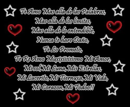 Mi Amor Te amo mas alla de las Palabras,Eres Mi Razon de vivir ...