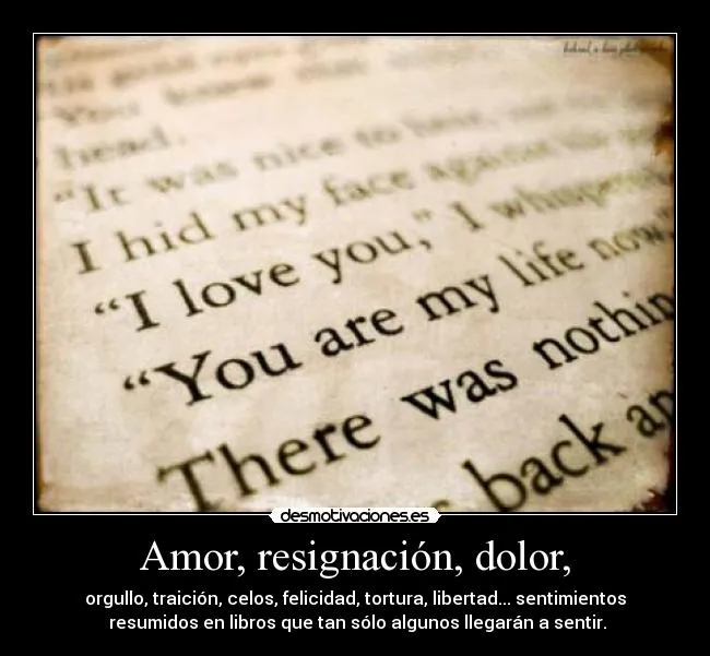 Amor, resignación, dolor, | Desmotivaciones