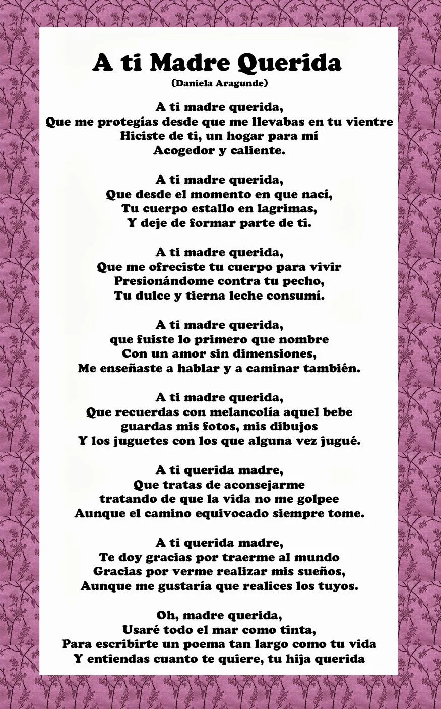 Poemas Para Madres Dia De San Valentin