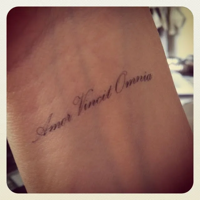 Amor Vincit Omnia (Love Conquers All- in Latin) Wrist Tattoo ...