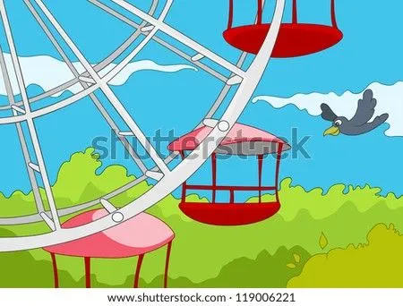 Amusement Park. Cartoon Background. Vector Illustration Eps 10 ...