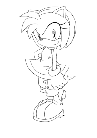 Amy Rose coloring page | Super Coloring