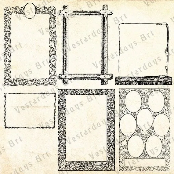 Añada marcos 24 imágenes digitales antiguos. por YesterdaysClipArt