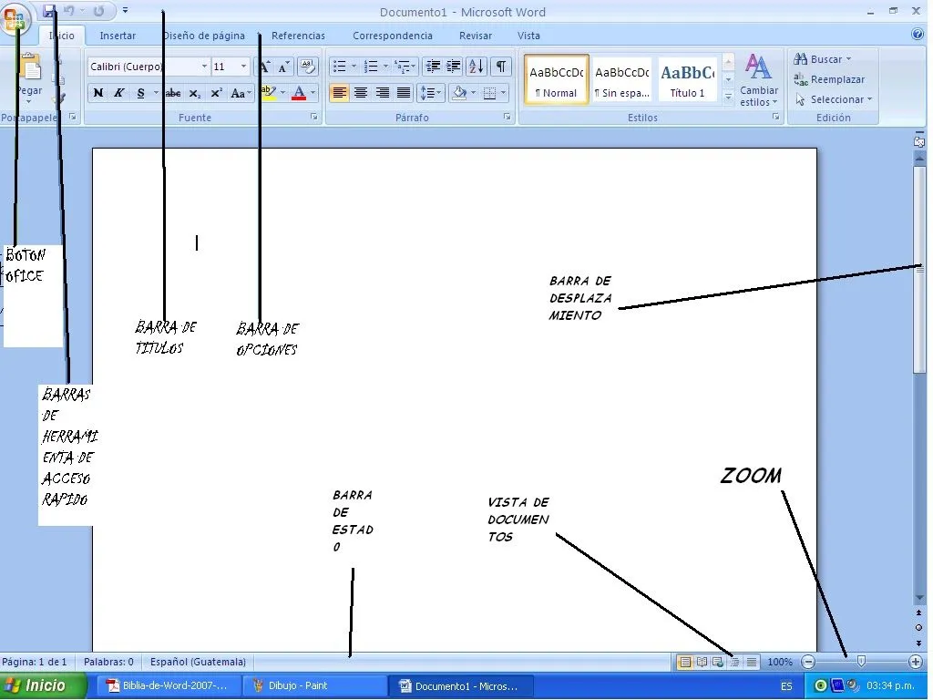 ANALISIS & PROGRA =): Elementos Principales de word°!!!!