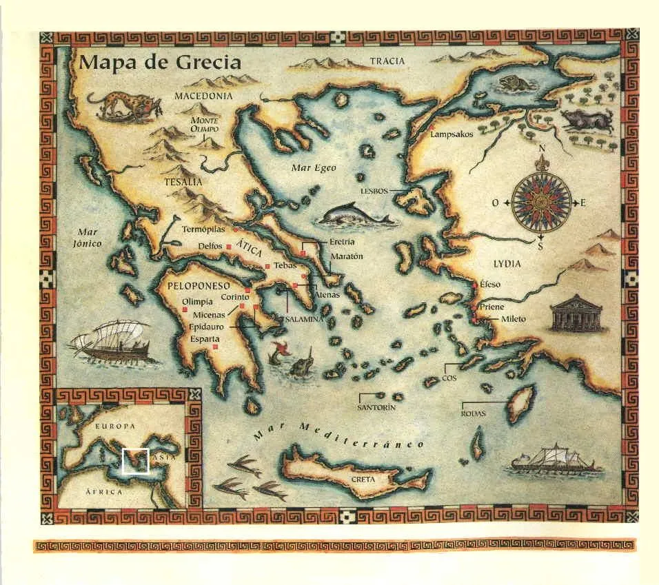 Análisis del mapa de la Antigua Grecia - SOCIALES DE PRIMERO