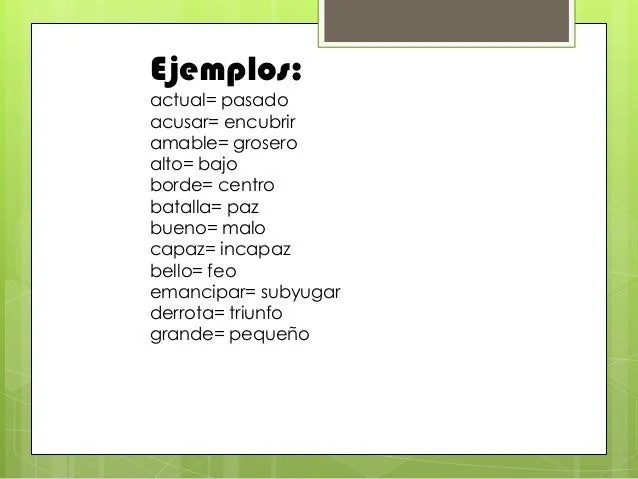 Analogias, antonimos y sinonimos