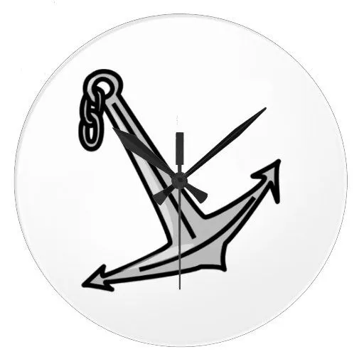 Ancla de la nave del dibujo animado reloj de Zazzle.