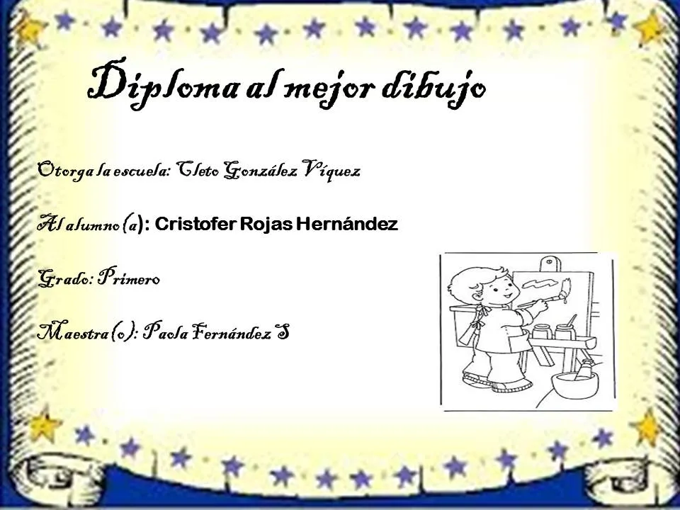 ANDREA :): Diploma mejor dibujo