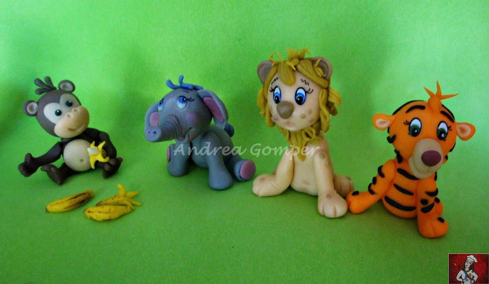 ANIMALITOS DE LA JUNGLA EN PORCELANA FRÍA | Andrea Gomper