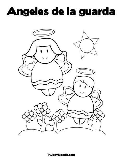 Ángel de la Guarda Colouring Pages