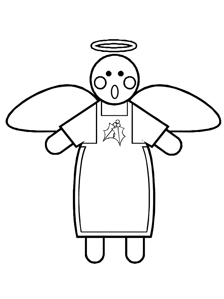 Angel de Navidad para colorear ~ Dibujos para Colorear Infantil