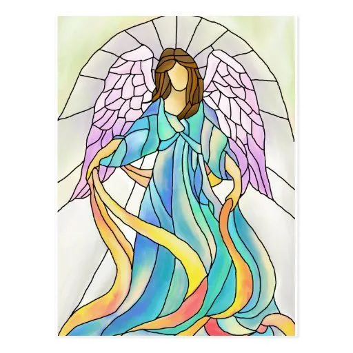 Ángel del vitral tarjetas postales | Zazzle