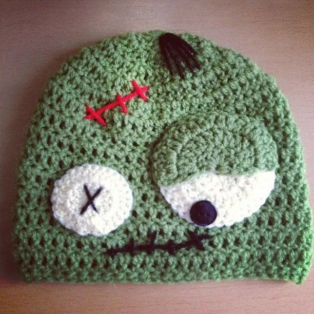 Angelas Crafts: Crochet zombie hat - Gorro de zombie en crochet