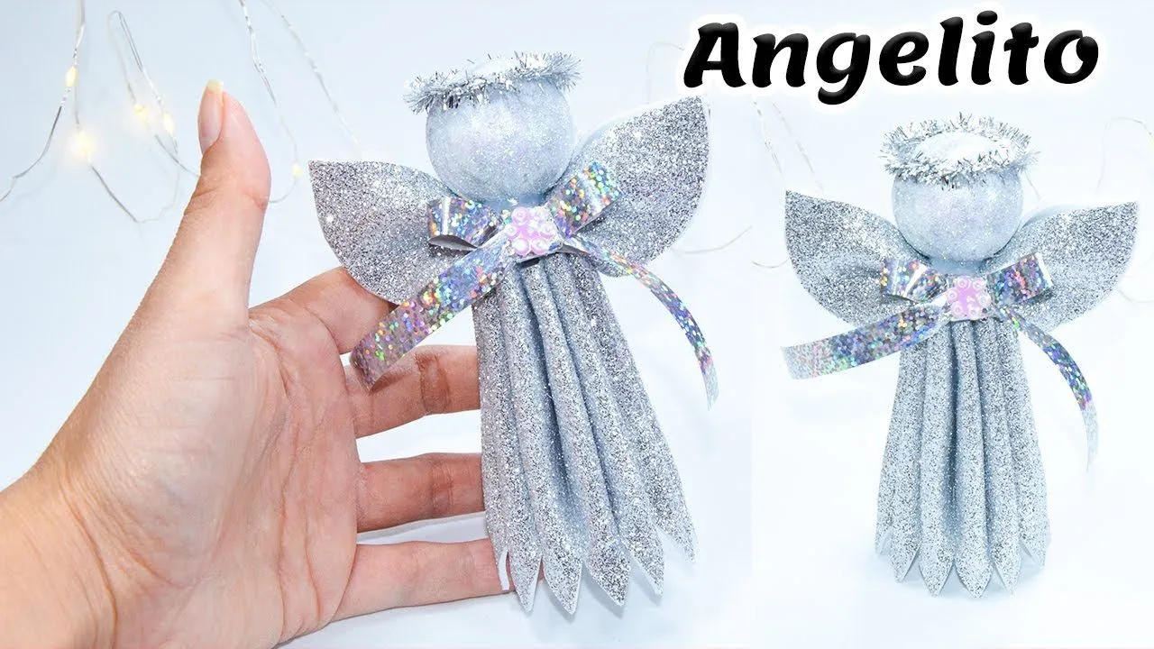 Como hacer un angelito en foamy o goma eva / Especial Navidad - YouTube