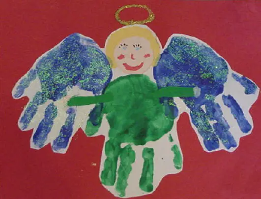 Angelito de Navidad con pintura de dedos | Manualidades Infantiles