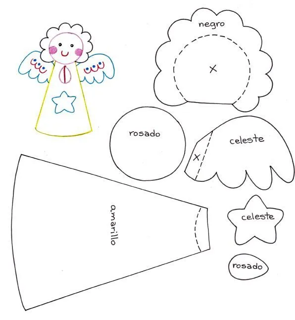 Angelito silueta cartulina | Angeles | Pinterest