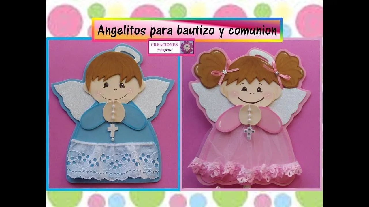 ♥♥ Angelitos de foamy para Bautizo o Comunión-Creaciones Mágicas♥♥ - YouTube