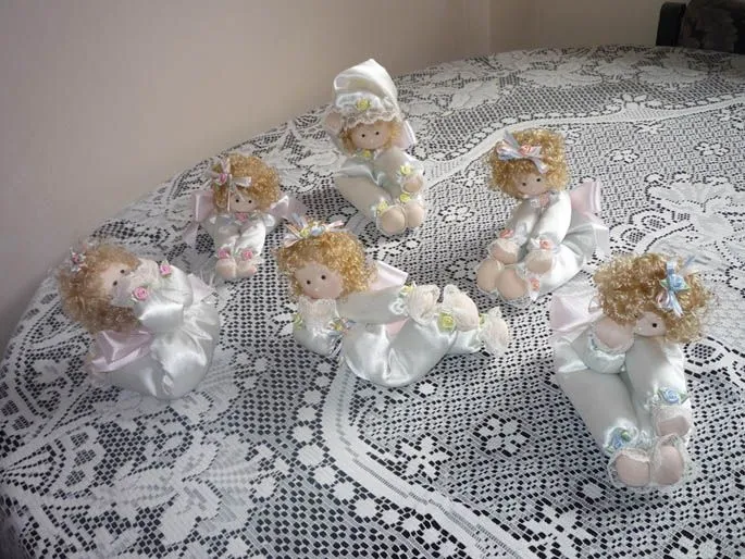 Angelitos de manta y yute - Imagui