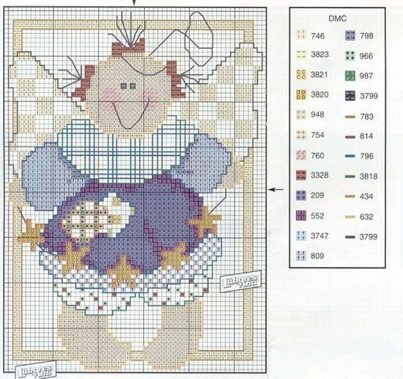 angelitos punto de cruz (2) | Aprender manualidades es facilisimo.