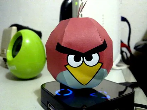 angry birds paper model red by kience on deviantART