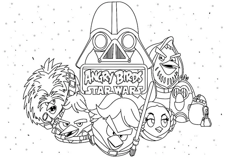Dibujos para pintar Angry Birds star wars - Imagui