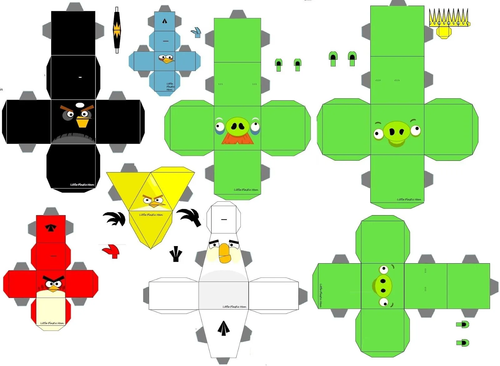 Angry Birds: Plantilla para crear, imprimir y recortar a Angry Birds