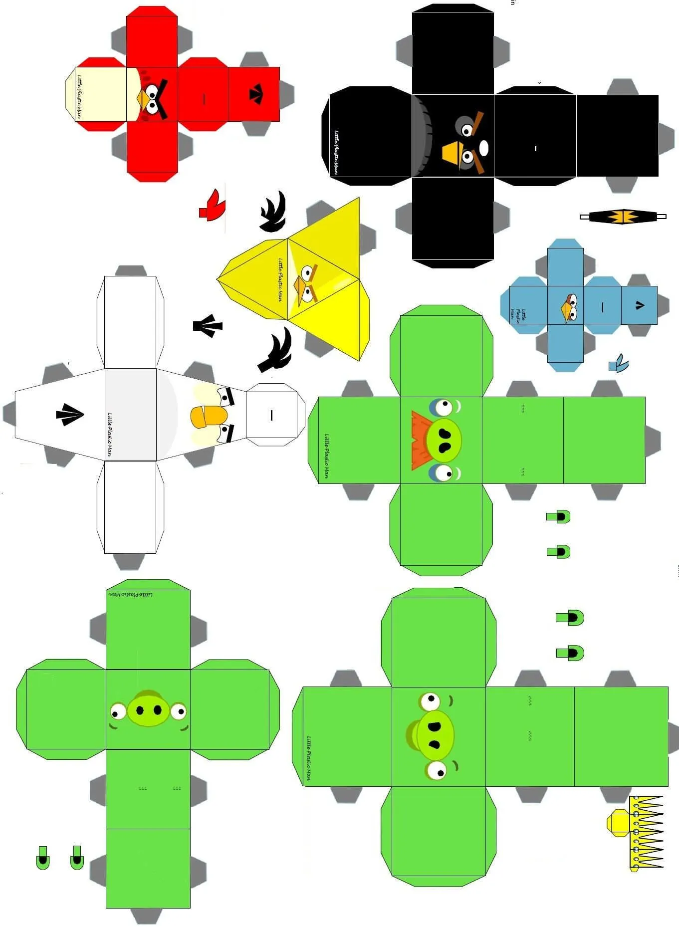 Angry Birds Recortar y Armar Ilustraciones para manualidades ...