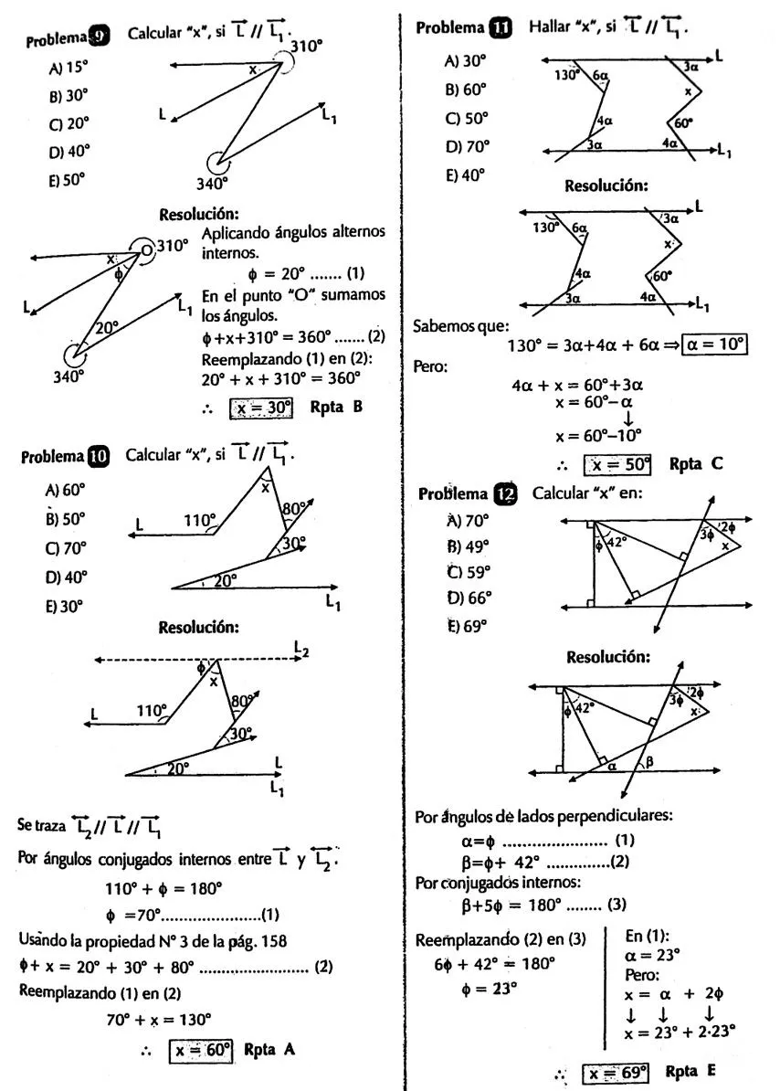 Angulos Entre Rectas Paralelas - 19 Ejercicios Resueltos ...