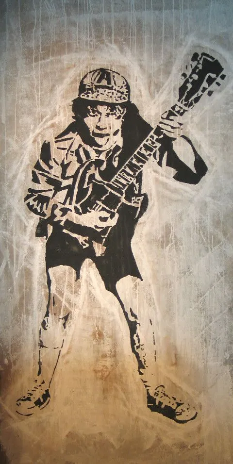 ANGUS YOUNG | ANGUS YOUNG stencil | By: didier ddd / stencil ...