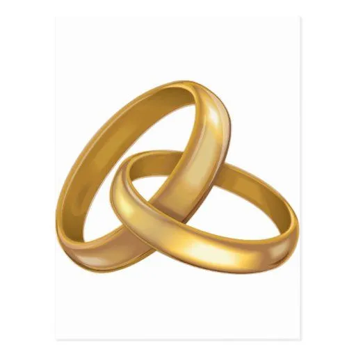 Anillos de bodas del oro entrelazados postales de Zazzle.