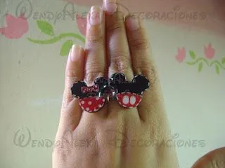 Anillos De Mickey Mouse y Minie Mouse..