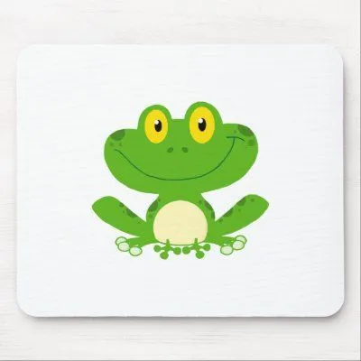 Animal lindo verde anfibio del dibujo animado de l mousepad de Zazzle.