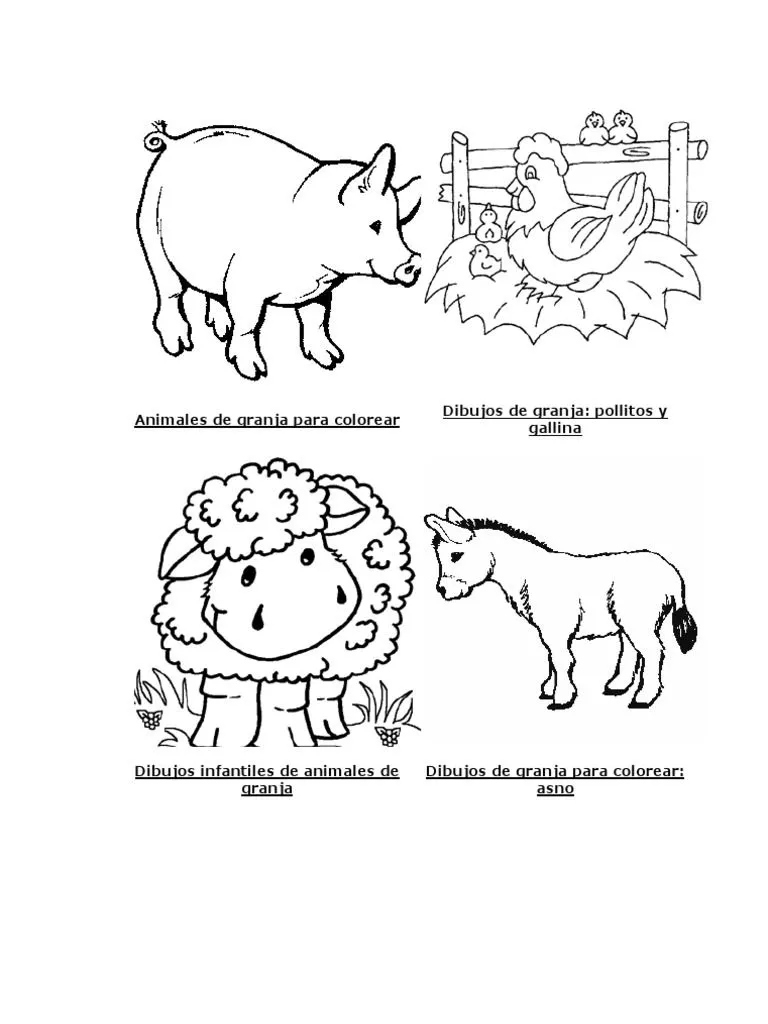 Animales de Granja para Colorear | PDF | Equus | Animales domesticados