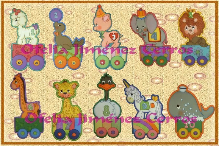 Animales con numeros de Ofelia Jimenez Cerros | moldes foami ...